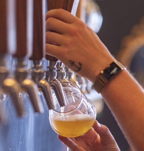 SASHA SEFTER / WINNIPEG FREE PRESS Taproom manager Zack Clarke pours a beer in Nonsuch Brewing Co. 190706 - Saturday, July 06, 2019.
