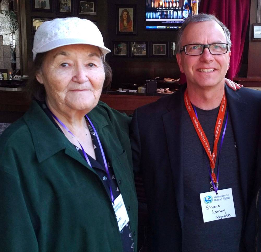 SUPPLIED
Shaun Loney with his mentor, Marion Ironquil Meadmore, in 2016.