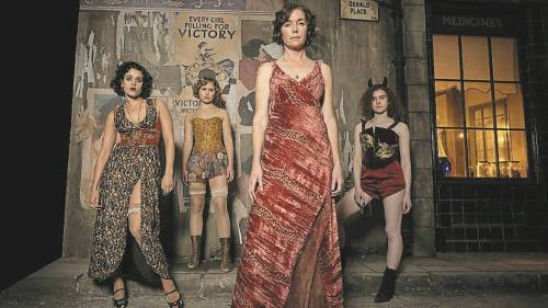 RAY BURMISTON / BBC 
                                 Julianne Nicholson (front) stars as an illegal nightclub owner in Dope Girls.