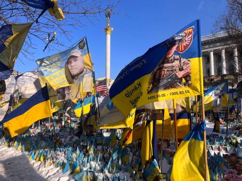 MELISSA MARTIN / FREE PRESS
                                Ukraine&rsquo;s unofficial memorial to the fallen in Kyiv&rsquo;s famed Maidan Nezalezhnosti &mdash; Independence Square &mdash; serves as an overwhelming visual testament to the continued human cost the country is shouldering since Russia&rsquo;s brutal invasion began three years ago.