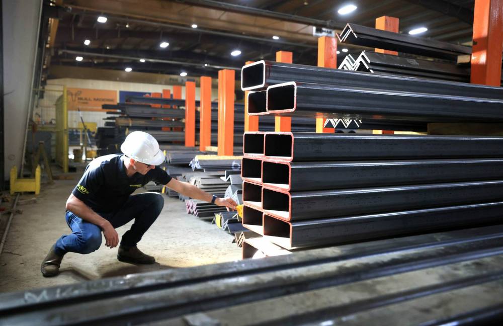 RUTH BONNEVILLE / FREE PRESS
At Brunswick Steel's location in the R.M. of Springfield, there are 4,000 tonnes of steel on the property on any given day.