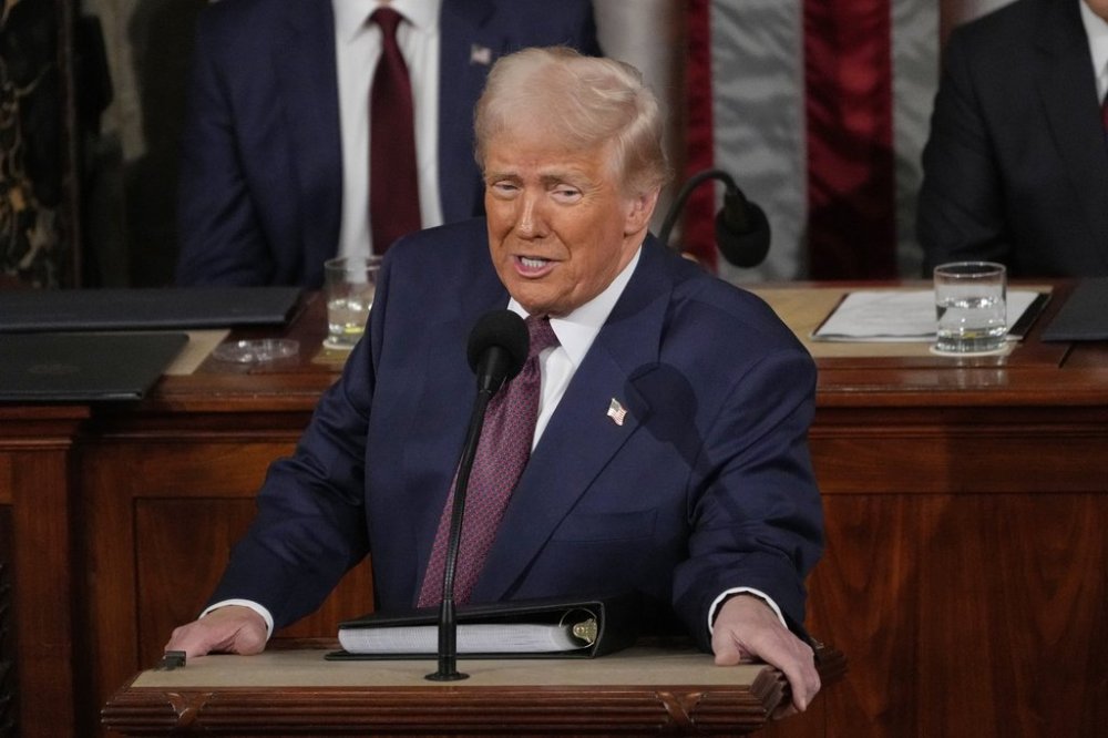 President Donald Trump addresses a joint session of Congress in the House chamber at the U.S. Capitol in Washington, Tuesday, March 4, 2025. THE CANADIAN PRESS/AP, Julia Demaree Nikhinson