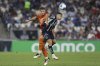 Monterrey's German Berterame, right, heads the ball under pressure from Forge FC's Daniel Nimick during a CONCACAF Champions Cup soccer match at the BBVA stadium in Monterrey, Mexico, Tuesday, Feb. 11, 2025. THE CANADIAN PRESS/AP, Jorge Mendoza