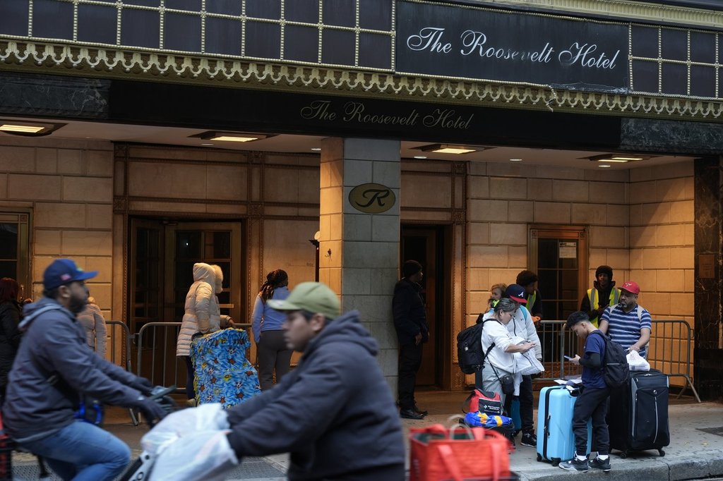 New York City is set to close a hub for migrants at the formerly grand Roosevelt Hotel
