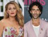 This combination of images shows Blake Lively at the London screening of the film 
