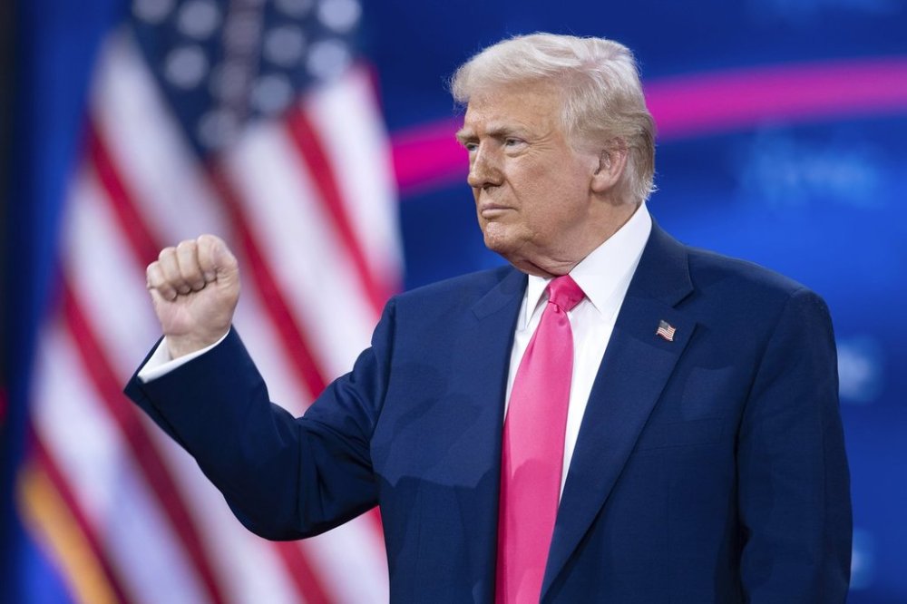 President Donald Trump departs after speaking at the Conservative Political Action Conference, CPAC, at the Gaylord National Resort & Convention Center, Saturday, Feb. 22, 2025, in Oxon Hill, Md. THE CANADIAN PRESS/AP-Jose Luis Magana