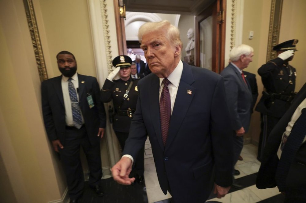 President Donald Trump leaves the chamber after addressing a joint session of Congress at the Capitol in Washington, Tuesday, March 4, 2025. Trump's devastating duties have been temporarily paused on some Canadian imports, bringing little relief as the tariff threat continues to hang over America's closest neighbours. THE CANADIAN PRESS/AP, Pool Photo, Win McNamee