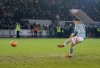 Nottingham Forest's Elliot Anderson scores his penalty during a shoot out in the FA Cup fourth round match between Exeter City and Nottingham Forest in Exeter, England, Tuesday, Feb. 11, 2025. (Adam Davy/PA via AP)