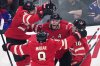 Canada's Connor McDavid (97) celebrates after his game-winning goal against the United States during an overtime period of the 4 Nations Face-Off championship hockey game, Thursday, Feb. 20, 2025, in Boston. (AP Photo/Charles Krupa)