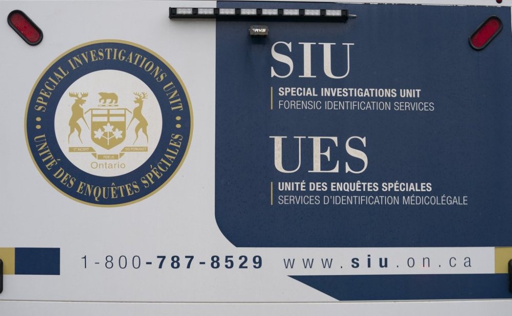 The logo of the Ontario Special Investigations Unit is pictured in Toronto on Friday, April 12, 2024. THE CANADIAN PRESS/Arlyn McAdorey