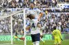 Lazio's Pedro, top, celebrates after scoring his side's fourth goal during a Serie A soccer match between Lazio and Monza, at Rome's Olympic Stadium, Sunday, Feb. 9, 2025 (Fabrizio Corradetti/LaPresse via AP)