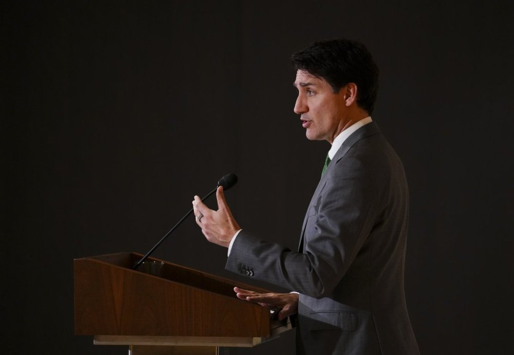 Prime Minister Justin Trudeau says the federal government is moving ahead with a high-speed rail network between Quebec City and Toronto. Trudeau holds a press conference at the Canadian embassy in Brussels on Wednesday, Feb. 12, 2025. THE CANADIAN PRESS/Sean Kilpatrick
