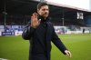 Leverkusen's head coach Xabi Alonso before the German Bundesliga soccer match between Holstein Kiel and Bayer 04 Leverkusen in Kiel, Germany, Saturday, Feb. 22, 2025. (Gregor Fischer/dpa via AP)