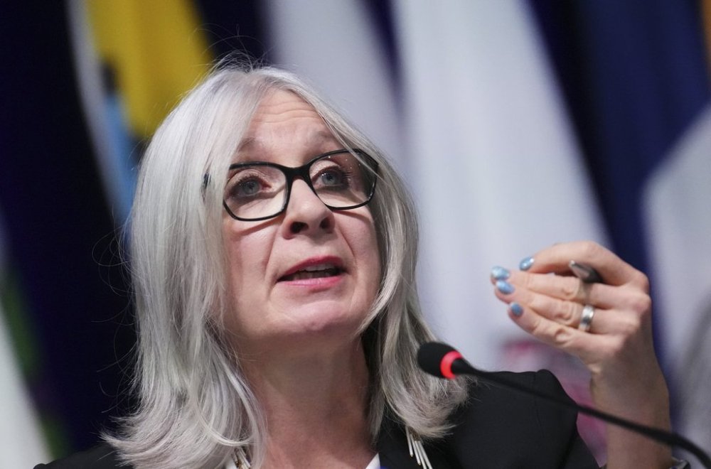 Indigenous Services Minister Patty Hajdu takes part in a panel during the Assembly of First Nations Special Chiefs Assembly in Ottawa on Thursday, Dec. 5, 2024. THE CANADIAN PRESS/Sean Kilpatrick