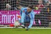Nottingham Forest goalkeeper Matz Sels saves against Ipswich Town's Jack Taylor to win the penalty shootout during the English FA Cup fifth soccer round match between Nottingham Forest and Ipswich Town at the City Ground, Nottingham, England, Monday, March 3, 2025. (Mike Egerton/PA via AP)