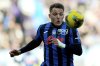 Atalanta's Mateo Retegui eyes the ball during the Italian Serie A soccer match between Atalanta and Cagliari at the Gewiss Stadium in Bergamo, Italy, Saturday, Feb. 15, 2025. (Spada/LaPresse via AP)