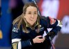 Nova Scotia skip Christina Black reacts to a shot in Scotties Tournament of Hearts action against Manitoba's Einarson in Thunder Bay, Ont., Wednesday, Feb. 19, 2025. THE CANADIAN PRESS/Frank Gunn