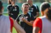 Canada under-20 head coach Cindy Tye speaks with players during a soccer training session in this undated handout image. THE CANADIAN PRESS/HO-Canada Soccer *MANDATORY CREDIT *