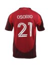 Toronto FC unveiled its new home jersey known as the “Red of All Reds,” during a team marketing day in Toronto, Friday, Feb. 7, 2025. THE CANADIAN PRESS/HO-Toronto FC **MANDATORY CREDIT**