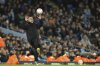 Manchester City's head coach Pep Guardiola during the English FA Cup soccer match between Manchester City and Plymouth Argyle at Etihad Stadium, Manchester, England, Saturday, March 1, 2025. (AP Photo/Jon Super)