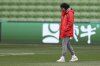 FILE - Morocco's Nouhaila Benzina walks around the ground during a familiarization tour ahead of her Women's World Cup Group H match with Germany in Melbourne, Australia, on July 23, 2023. (AP Photo/Victoria Adkins, File)