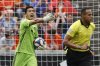 Sporting Kansas City goalkeeper Adrian Zendejas, left, reacts in the first half of an MLS soccer match against FC Cincinnati, Sunday, April 7, 2019, in Cincinnati. The Vancouver Whitecaps have free agent goalkeeper Zendejas to a contract, the Major League Soccer club announced Friday. THE CANADIAN PRESS/AP/John Minchillo