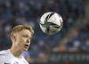 Molde's Ola Brynhildsen heads the ball during the Europa Conference League, third qualifying round, first leg soccer match between Trabzonspor and Norway's Molde, at Yeni stadium, in Trabzon, Turkey, Thursday, Aug. 5, 2021. THE CANADIAN PRESS/AP Photo