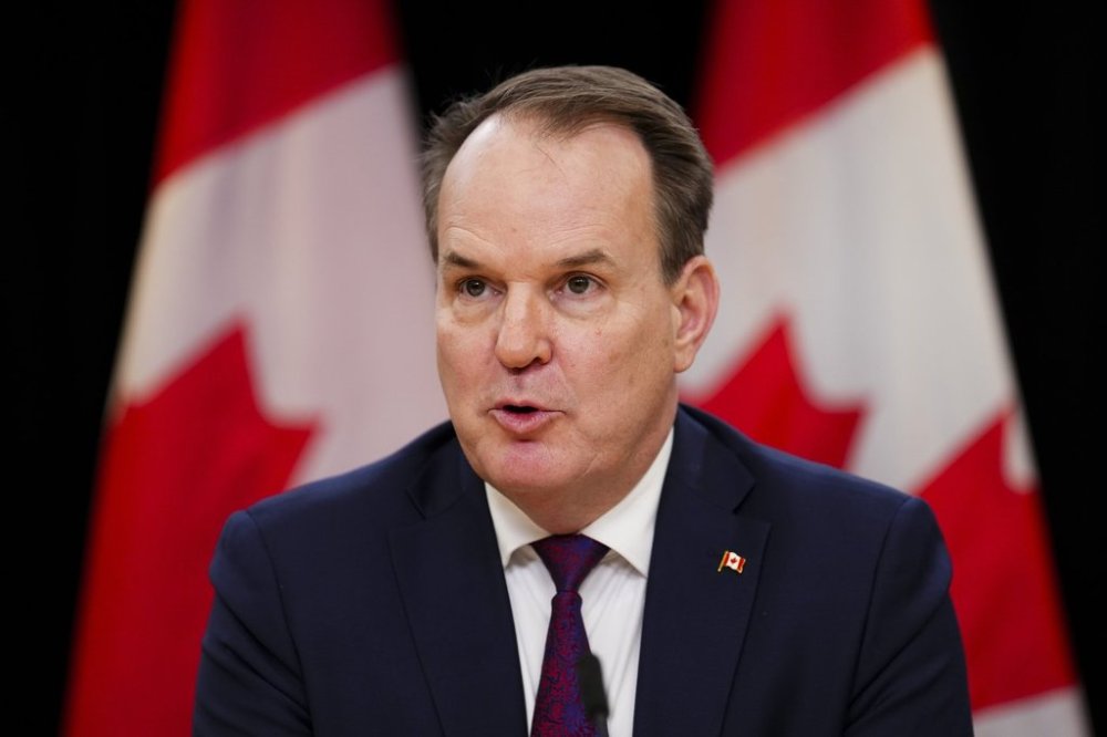 Minister of Employment, Workforce Development and Labour Steven MacKinnon speaks during a press conference on Parliament Hill in Ottawa on Friday, March 7, 2025. THE CANADIAN PRESS/Sean Kilpatrick