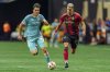 Atlanta United forward Daniel Ríos (19) dribbles the ball during stoppage time in the second half of an MLS soccer match against Inter Miami, Saturday, Nov. 2, 2024, in Atlanta. The Vancouver Whitecaps have acquired forward Ríos on loan from LIGA MX side Chivas de Guadalajara, the team announced Monday. THE CANADIAN PRESS/AP /Jason Allen