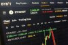 A price chart on the Bybit website for the cryptocurrency Ethereum is seen on a computer screen in New York on Friday evening, Feb. 21, 2025. (AP Photo/Patrick Sison)