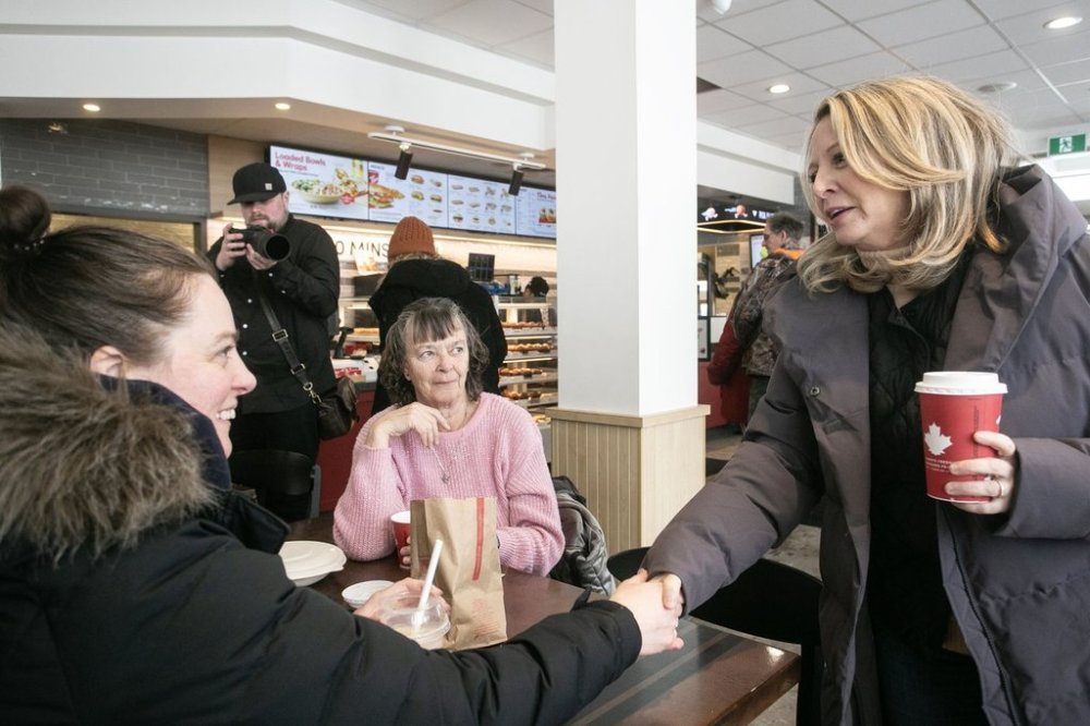 Ontario NDP leader Marit Stiles meets diners at Wendy's and Tim Hortons restaurants in Sault Ste. Marie on Friday Feb. 7, 2025. THE CANADIAN PRESS/Kenneth Armstrong