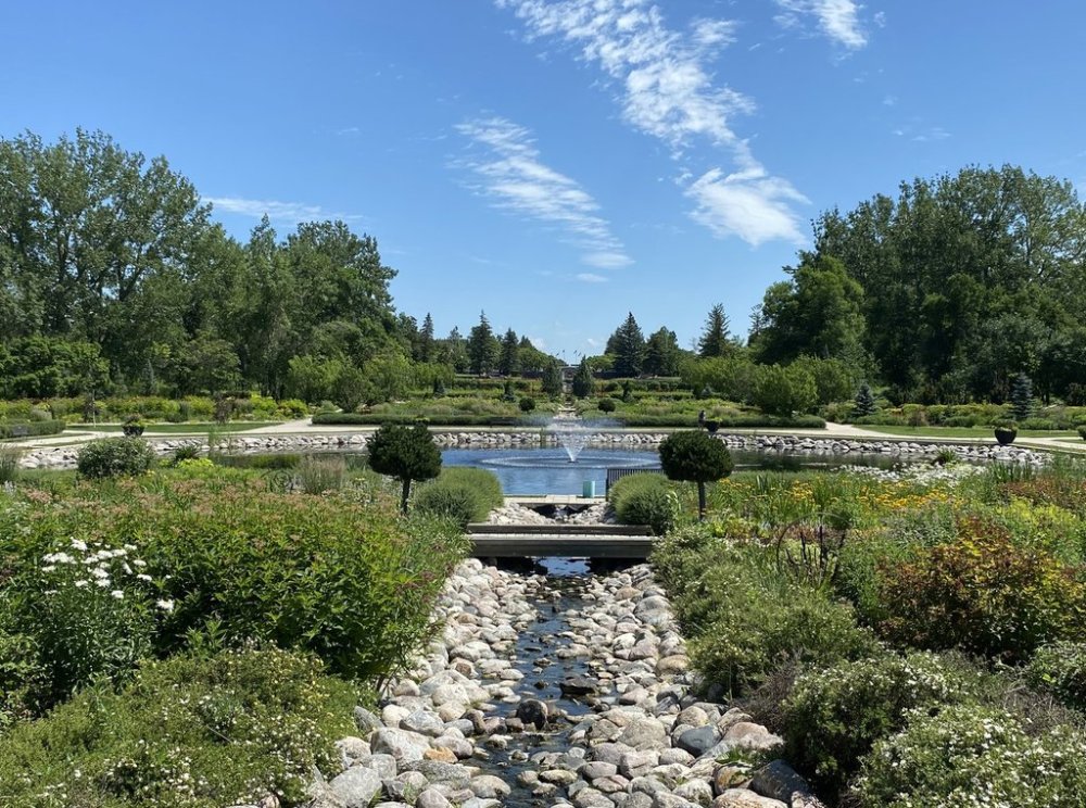 The International Peace Garden is shown near Boissevain, Man., on July 18, 2022. THE CANADIAN PRESS/Steve Lambert