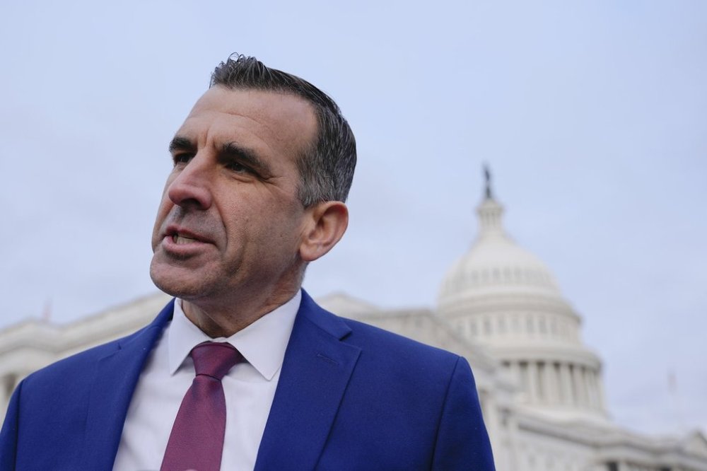 FILE - Rep.-elect Sam Liccardo, D-Calif., speaks after a news conference to introduce newly-elected members of the Congressional Hispanic Caucus on Capitol Hill, Nov. 15, 2024, in Washington. (AP Photo/Mariam Zuhaib, File)