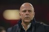 Liverpool's manager Arne Slot arrives for the English League Cup semifinal second leg soccer match between Liverpool and Tottenham Hotspur at Anfield Stadium in Liverpool, England, Thursday, Feb. 6, 2025. (AP Photo/Jon Super)