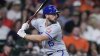FILE - Kansas City Royals designated hitter Paul DeJong bats during the second inning of a baseball game against the Houston Astros, Aug. 29, 2024, in Houston. (AP Photo/Kevin M. Cox, file)