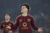 Roma's Alexis Saelemaekers celebrates scoring during the Serie A soccer match between Roma and Monza at the Rome's Olympic stadium, Italy, Monday Feb. 24, 2025. (Alfredo Falcone/LaPresse via AP)