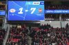 Spectators watch the final moments of the Champions League, round of 16, first leg soccer match between PSV and Arsenal at the Phillips Stadium in Eindhoven, Netherlands, Tuesday, March 4, 2025. (AP Photo/Peter Dejong)