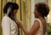 Governor General Michaelle Jean presents the Performing Arts Award to Buffy Sainte-Marie at Rideau Hall in Ottawa on Friday April 30, 2010. THE CANADIAN PRESS/Sean Kilpatrick