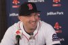 Alex Bregman speaks at a news conference after he signed a three year contract with the Boston Red Sox in Fort Myers, Fla., Sunday, Feb. 16, 2025. (AP Photo/Gerald Herbert)