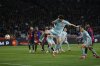 Atletico Madrid's Julian Alvarez scores during a Spanish Copa del Rey, or King's Cup, the semi-final soccer match between Barcelona and Atletico Madrid in Barcelona, Spain, Tuesday, Feb. 25, 2025. AP Photo/Joan Monfort)