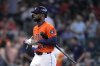 FILE - Houston Astros' Jason Heyward walks to the dugout after striking out against the Detroit Tigers in the second inning of Game 2 of an AL Wild Card Series baseball game, Oct. 2, 2024, in Houston. (AP Photo/Kevin M. Cox, File)