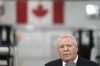 Ontario PC Leader Doug Ford speaks at a campaign even at BWXT Precision Manufacturing Inc, in Oakville, Ont., Monday, Feb. 10, 2025. THE CANADIAN PRESS/Chris Young