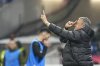 PSG's head coach Luis Enrique gives instructions to his players during the French League One soccer match between Lyon and Paris Saint-Germain at the Groupama stadium, outside Lyon, France, Sunday, Feb. 23, 2025. (AP Photo/Laurent Cipriani)