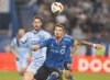 CF Montreal defender Joel Waterman (right) and Atlanta United midfielder Alexey Miranchuk (59) battle for the ball during second half MLS playoff soccer action in Montreal, Tuesday, October 22, 2024. THE CANADIAN PRESS/Christinne Muschi