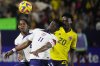 United States' Emmanuel Sabbi (11) traps the ball on his chest in front of Colombia's Santiago Moreno during the second half of an international friendly soccer match in Carson, Calif., Saturday, Jan. 28, 2023. THE CANADIAN PRESS/AP-Marcio Jose Sanchez