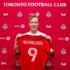 Newly signed Norwegian forward Ola Brynhildsen poses with his FC jersey in Palm Beach, Fla., in this Tuesday, Feb. 18, 2025 handout photo. THE CANADIAN PRESS/HO — Toronto FC, Lucas Kschischang