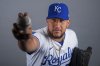 FILE - This is a 2025 photo of relief pitcher Carlos Estevez of the Kansas City Royals baseball team. This image reflects the Kansas City Royals active roster as of Feb. 19, 2025, when this image was taken. (AP Photo/Lindsey Wasson, file)
