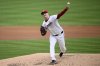 FILE - Washington Nationals starting pitcher Patrick Corbin throws during the second inning of a baseball game against the Kansas City Royals, Thursday, Sept. 26, 2024, in Washington. (AP Photo/Nick Wass, file)