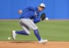 Toronto Blue Jays second baseman Andres Gimenez fields a ground ball during spring training in Dunedin Fla., Tuesday, Feb. 18, 2025. THE CANADIAN PRESS/Nathan Denette