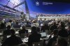 UEFA President Aleksander Ceferin delivers his speech during the 49th UEFA congress in Belgrade, Serbia, Thursday, April 3, 2025. (AP Photo/Darko Vojinovic)